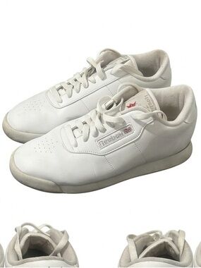 (VTG) Reebok White Low-Top Leather Sneakers